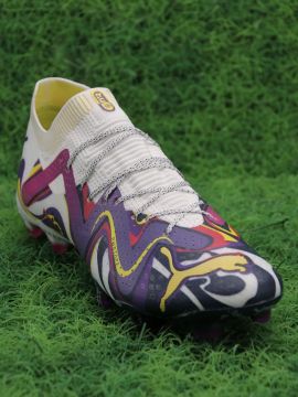 PUMA Future Ultimate FG/AG Creativity - PUMA White/Team Violet/Fluro Yellow